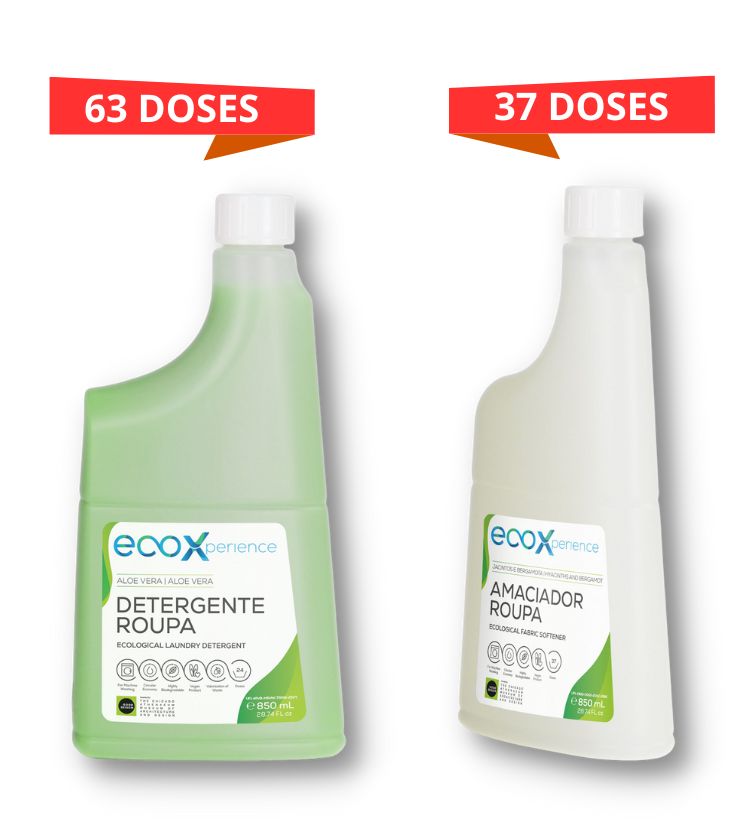 Pack Detergente e Amaciador Flores Roupa Ecológico 0,85l