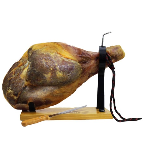 [20572] Cured Iberian Ham with a Board and Knife