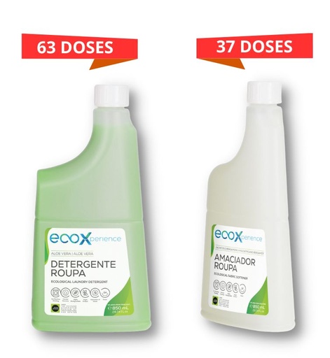 [2022.93] Pack Detergente e Amaciador Flores Roupa Ecológico 0,85l